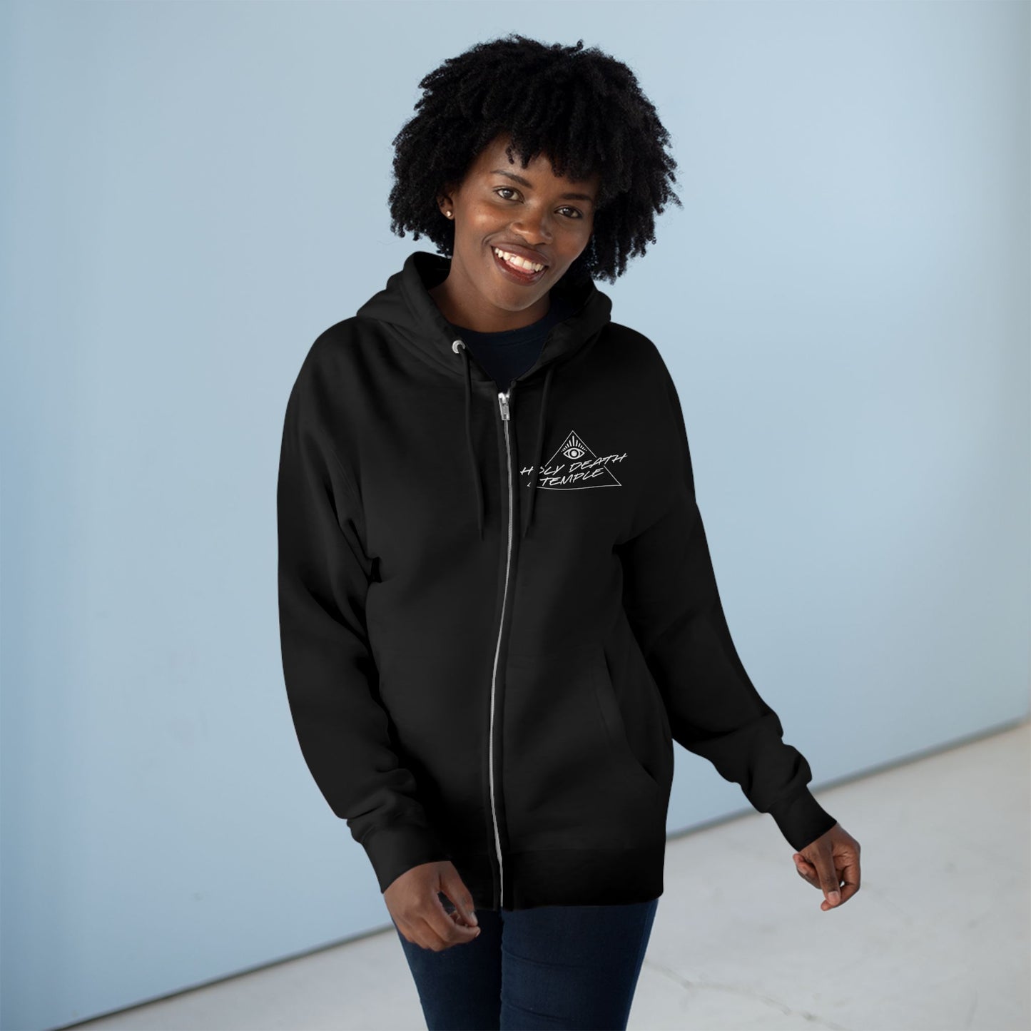 Holy Death Temple - GWAC Up Tha Catz Black - Unisex Zip Hoodie