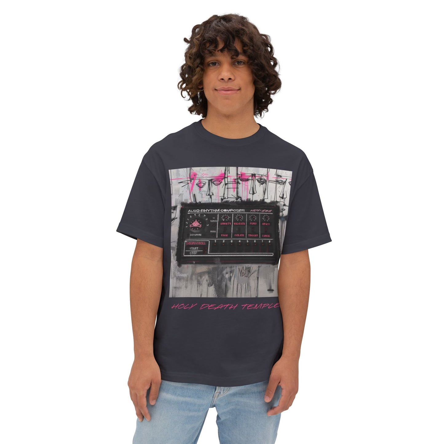 Holy Death Temple - Algo-Rhythm Impression Of Truth - Unisex Oversized Boxy Tee