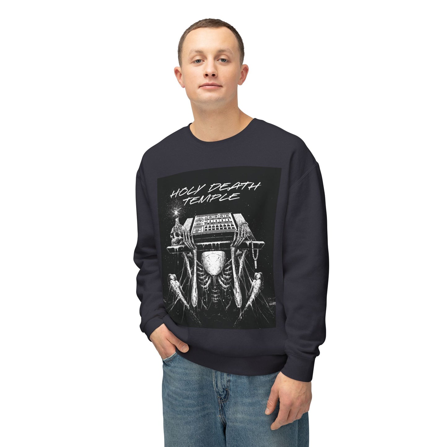 Holy Death Temple - Algo-Rhythm Grimoire - Unisex Lightweight Crewneck Sweatshirt