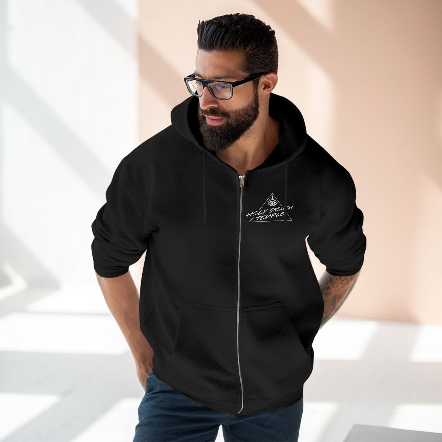 Holy Death Temple - GWAC Up Tha Catz Black - Unisex Zip Hoodie
