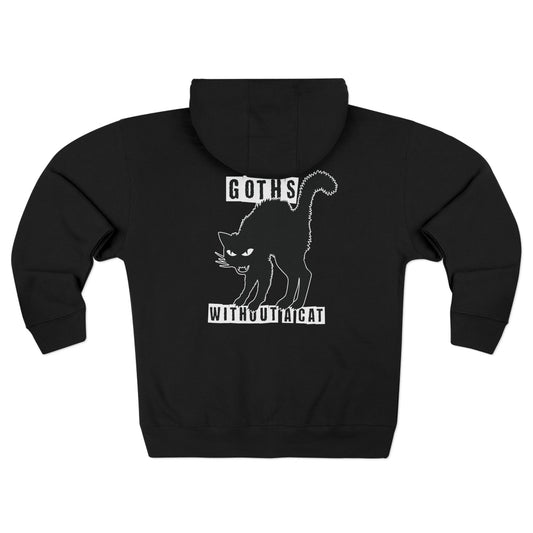 Holy Death Temple - GWAC Up Tha Catz Black - Unisex Zip Hoodie