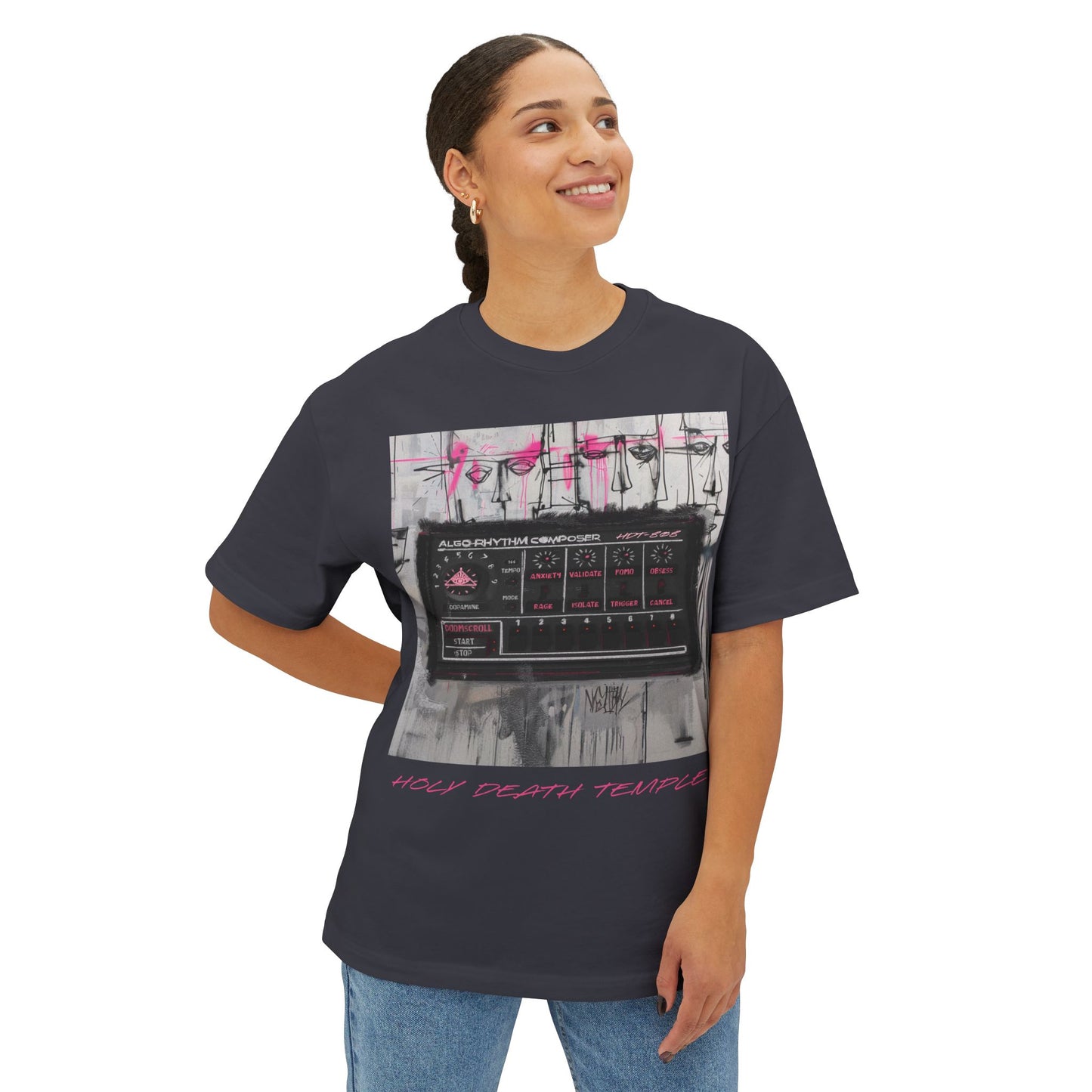 Holy Death Temple - Algo-Rhythm Impression Of Truth - Unisex Oversized Boxy Tee
