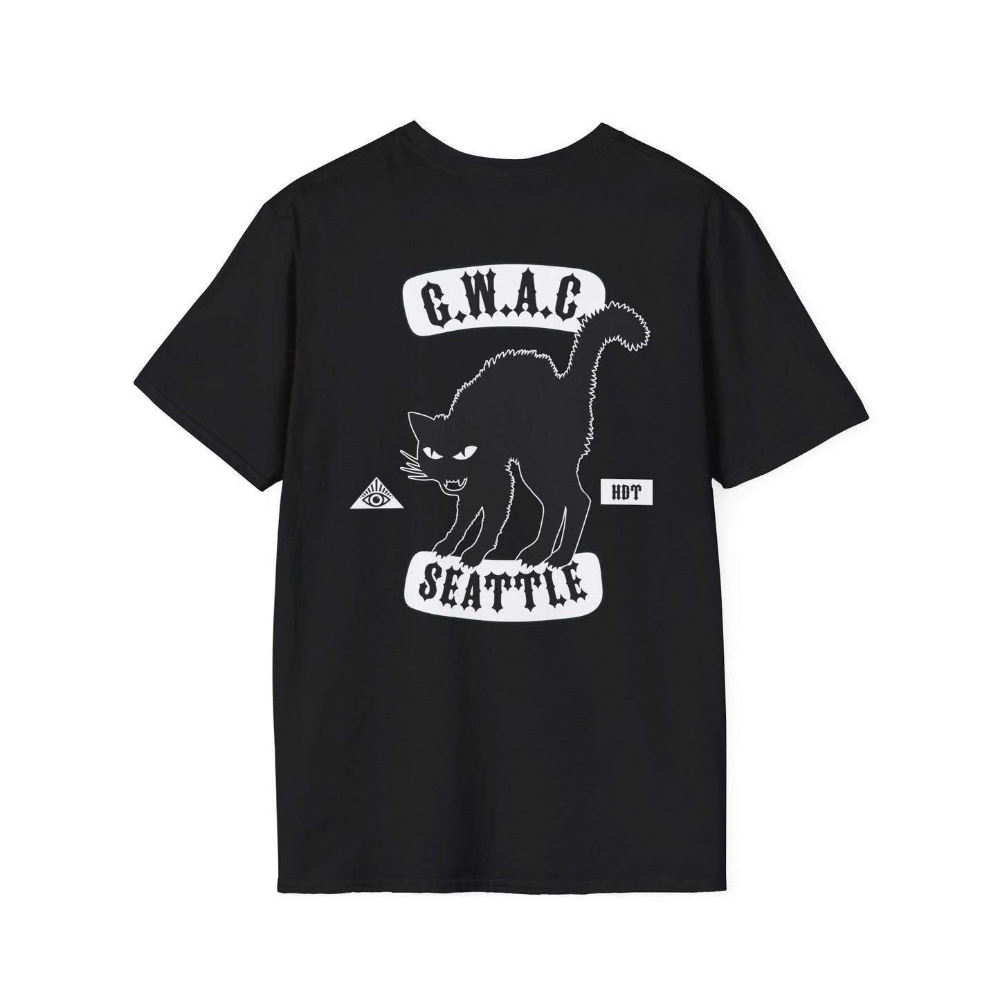 Holy Death Temple - GWAC Cats of Anarchy Black - Unisex Softstyle T-Shirt