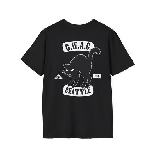 Holy Death Temple - GWAC Cats of Anarchy Black - Unisex Softstyle T-Shirt