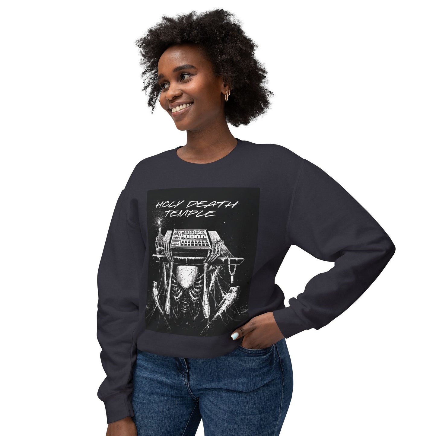 Holy Death Temple - Algo-Rhythm Grimoire - Unisex Lightweight Crewneck Sweatshirt