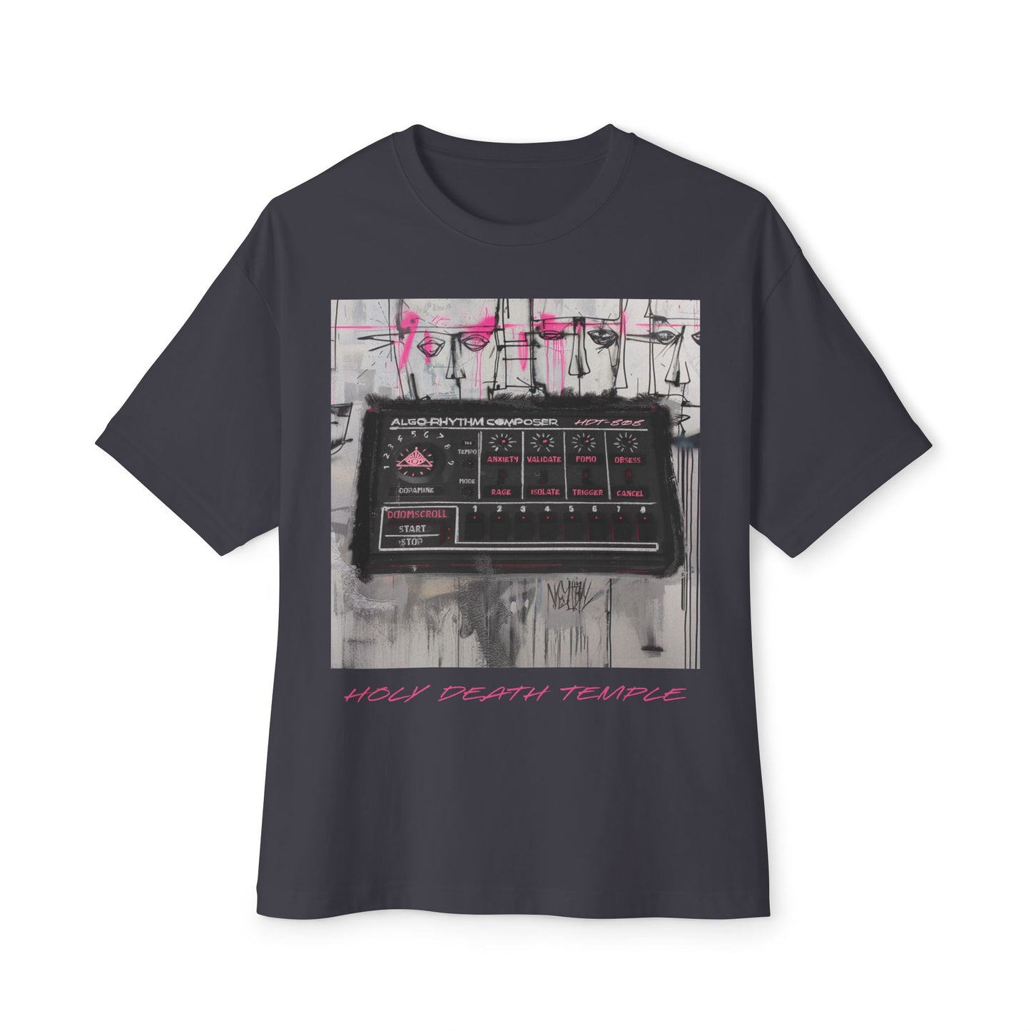 Holy Death Temple - Algo-Rhythm Impression Of Truth - Unisex Oversized Boxy Tee