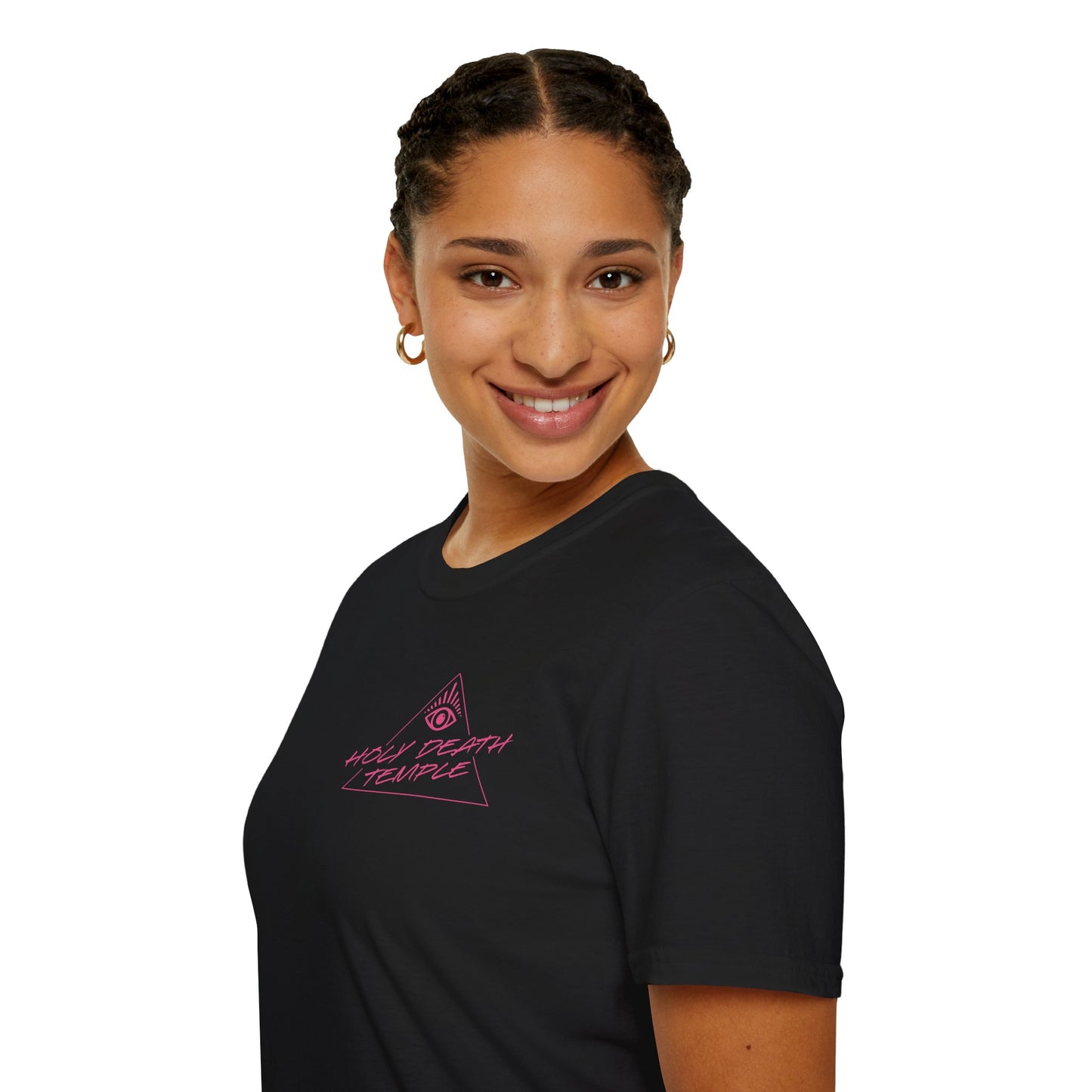 Holy Death Temple - The Art Of Subtle-Tee Pink Logo - Unisex Softstyle T-Shirt