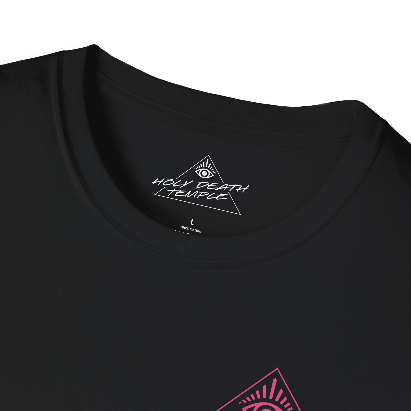 Holy Death Temple - The Art Of Subtle-Tee Pink Logo - Unisex Softstyle T-Shirt
